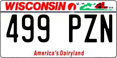 WI license plate 499PZN