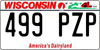 WI license plate 499PZP