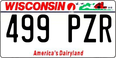 WI license plate 499PZR