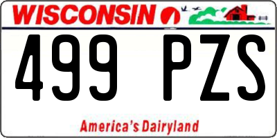 WI license plate 499PZS