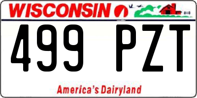 WI license plate 499PZT