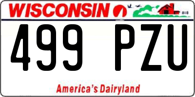 WI license plate 499PZU