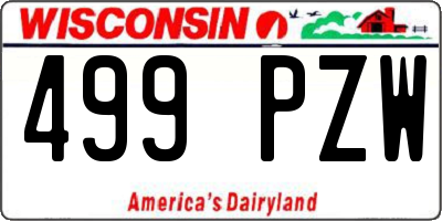 WI license plate 499PZW