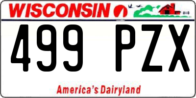WI license plate 499PZX