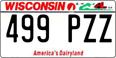 WI license plate 499PZZ