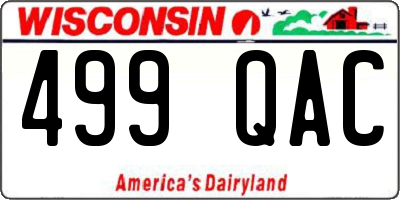 WI license plate 499QAC