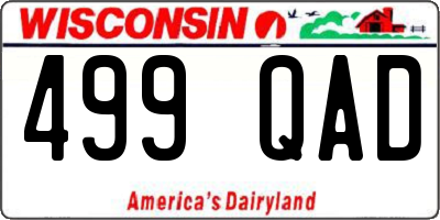 WI license plate 499QAD
