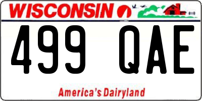 WI license plate 499QAE