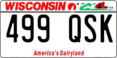 WI license plate 499QSK