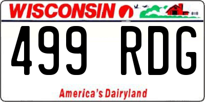 WI license plate 499RDG