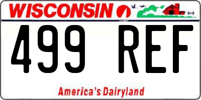 WI license plate 499REF