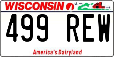 WI license plate 499REW