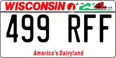 WI license plate 499RFF