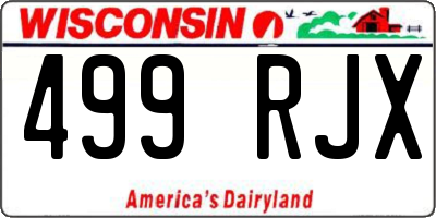 WI license plate 499RJX