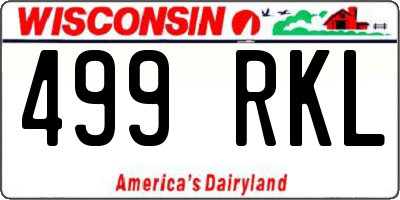 WI license plate 499RKL