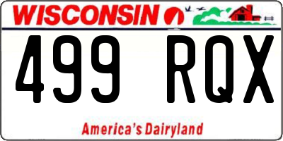 WI license plate 499RQX