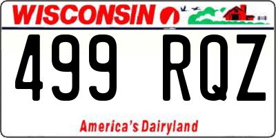 WI license plate 499RQZ