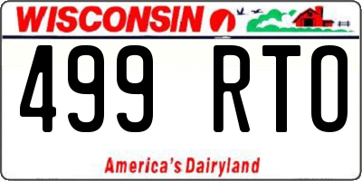 WI license plate 499RTO
