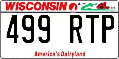 WI license plate 499RTP