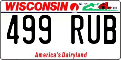 WI license plate 499RUB
