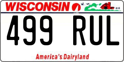 WI license plate 499RUL