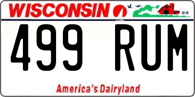 WI license plate 499RUM