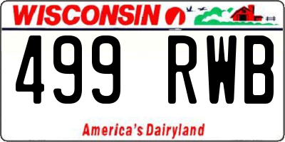 WI license plate 499RWB