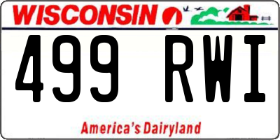 WI license plate 499RWI