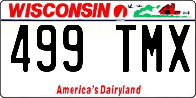 WI license plate 499TMX
