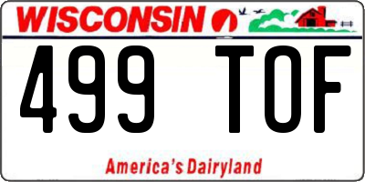 WI license plate 499TOF