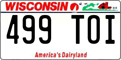 WI license plate 499TOI