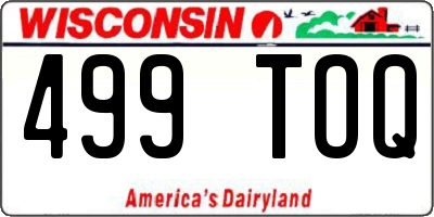 WI license plate 499TOQ