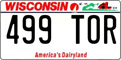 WI license plate 499TOR