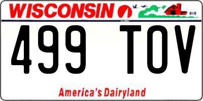 WI license plate 499TOV