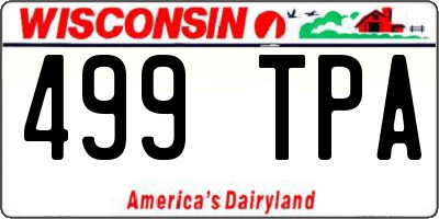 WI license plate 499TPA
