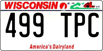 WI license plate 499TPC