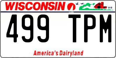 WI license plate 499TPM