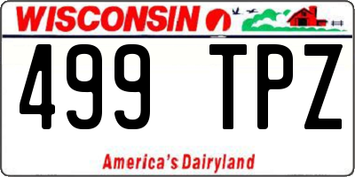 WI license plate 499TPZ
