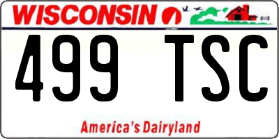 WI license plate 499TSC
