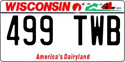 WI license plate 499TWB