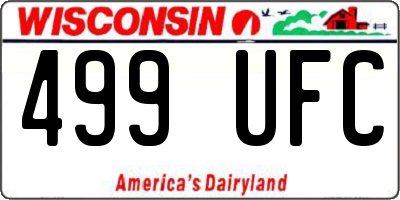 WI license plate 499UFC