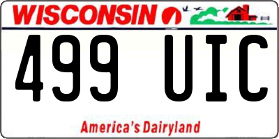 WI license plate 499UIC