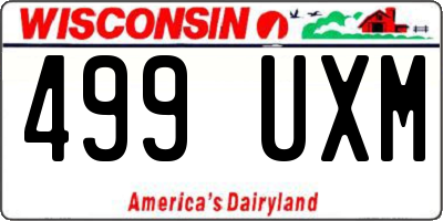 WI license plate 499UXM