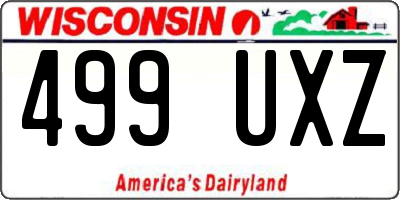 WI license plate 499UXZ
