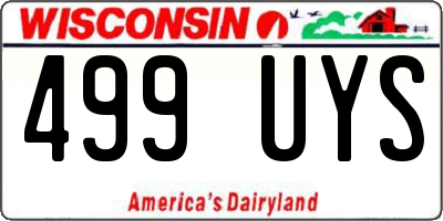WI license plate 499UYS