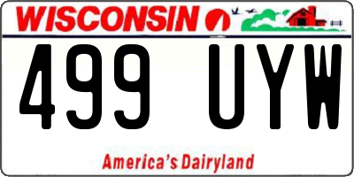 WI license plate 499UYW