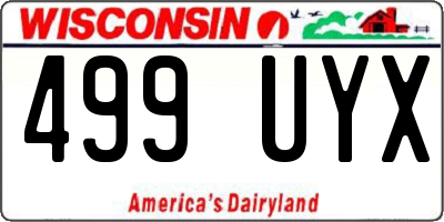 WI license plate 499UYX