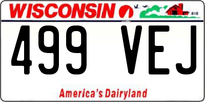 WI license plate 499VEJ
