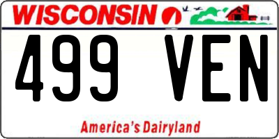 WI license plate 499VEN