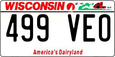 WI license plate 499VEO